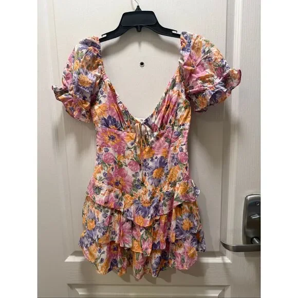 Sweet Pot sage And Paige New Bloom Mini Dress Pink Multi Size 4 - Picture 8 of 9
